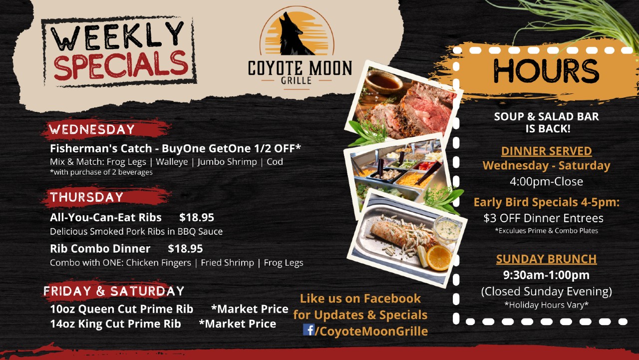 Dinner & Sunday Brunch Restaurant - Coyote Moon Grille